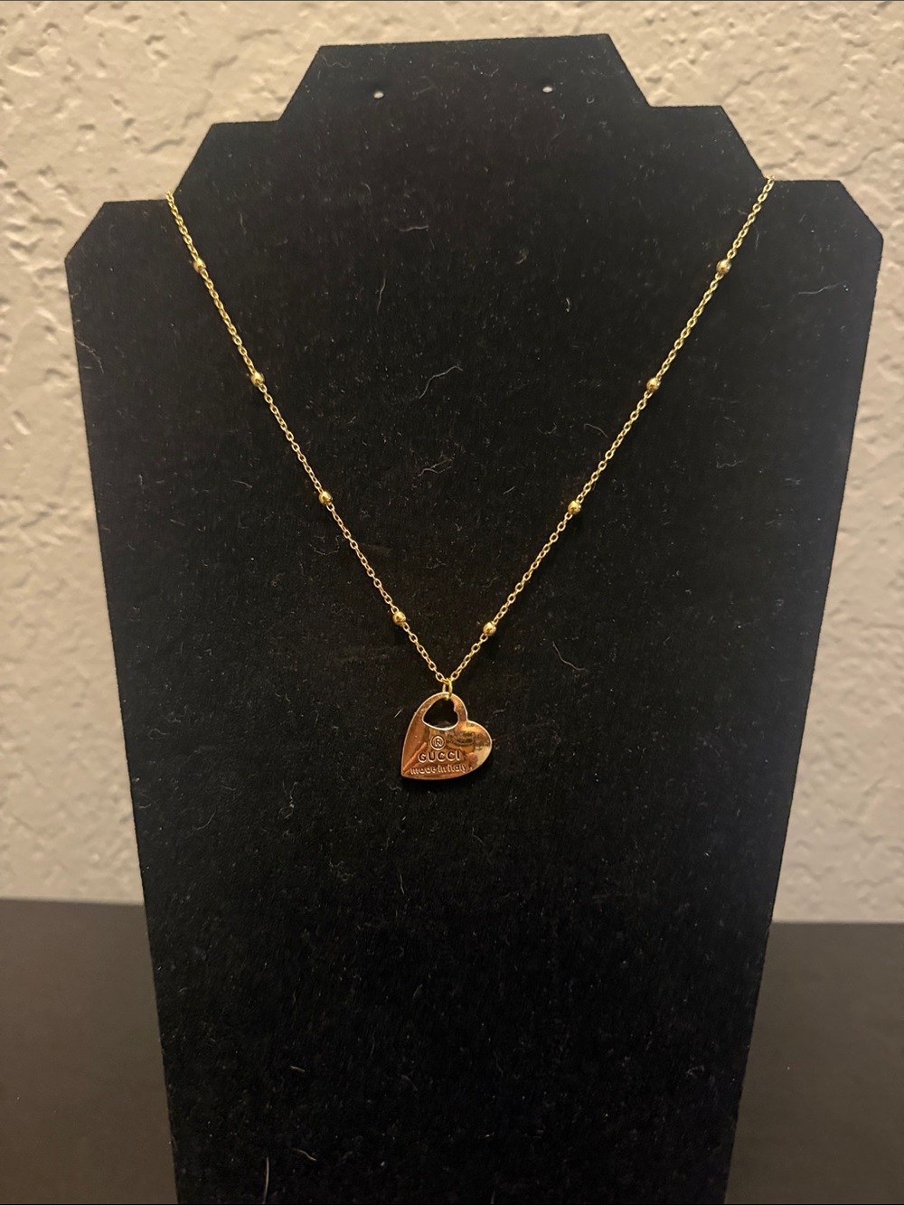 Inspired Gold Heart Charm Necklace for Women - Elegant Pendant on Beaded Chain
